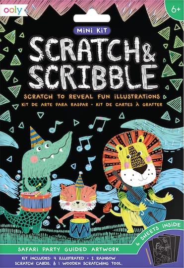 OOLY Mini Scratch &#x26; Scribble Safari Party Art Kit